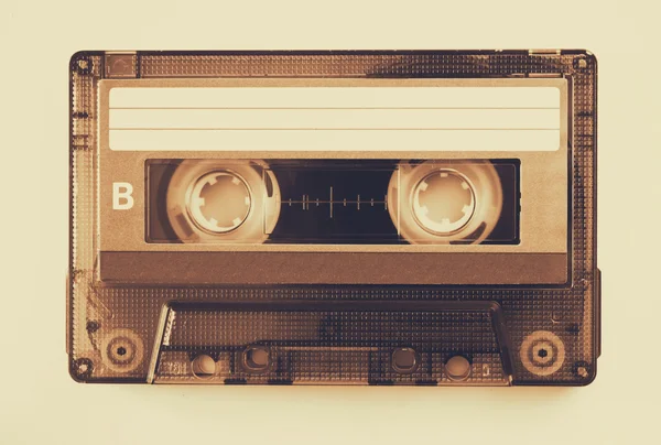 Cassette tape over wsolid background. vintage filtered — Stock Photo, Image