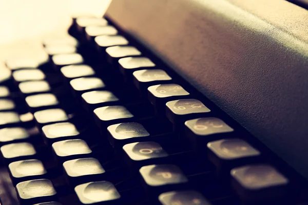 Close up image of typewriter keys. vintage filtered. selective focus — Stock Photo, Image