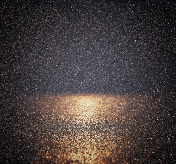 キラキラ ビンテージ ライト背景。金と黒。デフォーカス — ストック写真