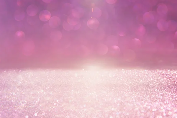 Glitter vintage lights background. pink and silver. defocused — Stock Photo, Image