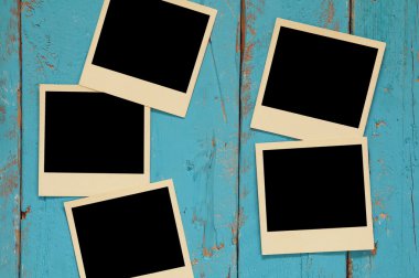 Üstten Görünüm boş anında polaroid fotoğraf albümü