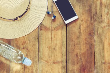 Yaz Aksesuar ahşap güverte yukarıdan