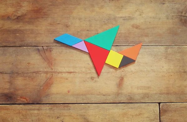 Sík készült tangram puzzle — Stock Fotó