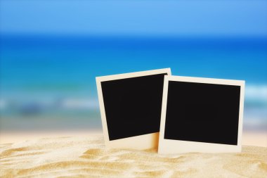 Plaj yaz deniz adam önünde boş anında fotoğraf ile
