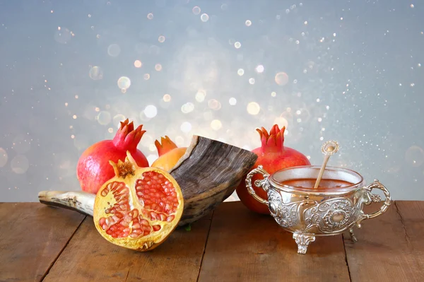 Rosh hashanah (jewesh yeni yıl tatili) kavramı. Geleneksel sym — Stok fotoğraf