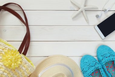 kadın tatil aksesuarları ve yaşam tarzı nesneleri