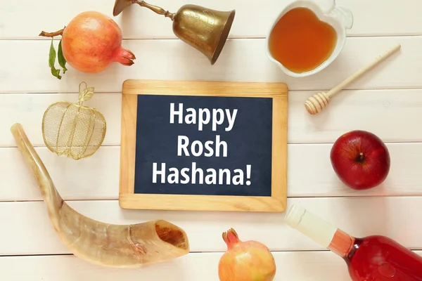 Rosh hashanah (jewish New Year holiday) concept. Traditional sym — Stock Photo, Image