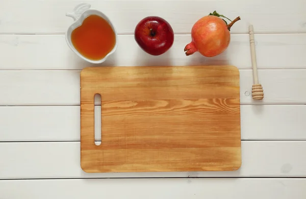 Rosh hashanah (Yahudi yeni yıl tatili) kavramı. Geleneksel sym — Stok fotoğraf