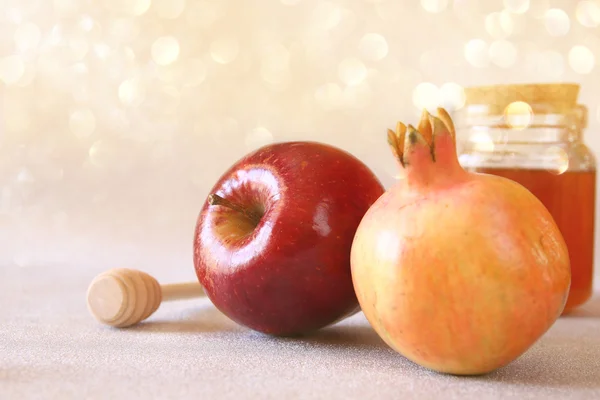 Rosh hashanah (jewish New Year holiday) concept. Traditional sym — Stock Photo, Image