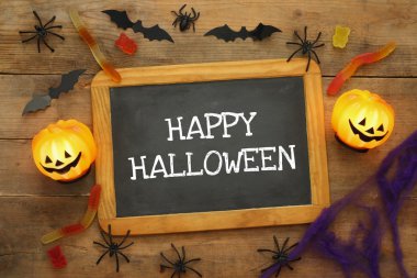 Cadılar Bayramı tatil kavramı Üstten Görünüm