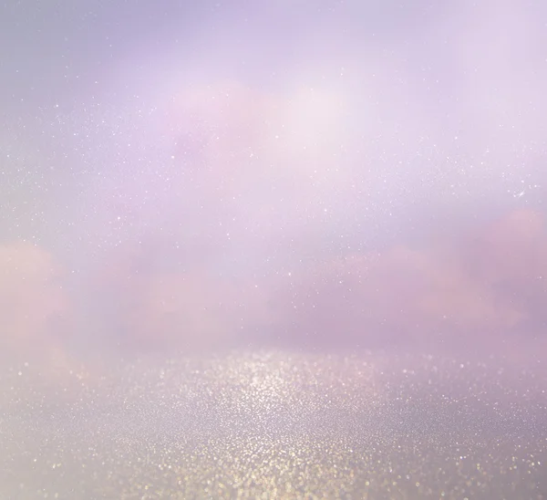 Abstract photo of clouds burst in the sky. glitter overlay — Stock Photo, Image