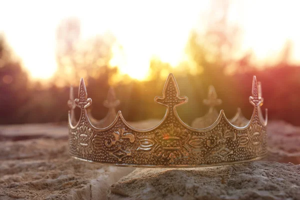 Mystérieuse Magique Photo Couronne Roi Argent Dans Les Bois Angleterre — Photo