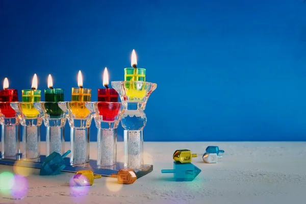 Religion Bild Des Jüdischen Feiertags Chanukka Hintergrund Mit Menora Traditionelle — Stockfoto