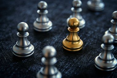 Satranç görüntüsü. İş, rekabet, strateji, liderlik ve başarı kavramı
