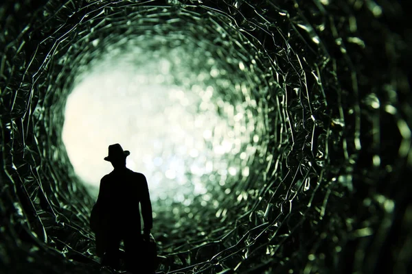 Konzeptbild Das Licht Ende Des Tunnels Sehen Science Fiction Oder — Stockfoto