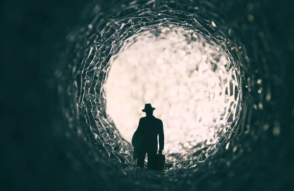 Konzeptbild Das Licht Ende Des Tunnels Sehen Science Fiction Oder — Stockfoto