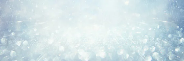 キラキラヴィンテージライトの背景 シルバー ブルー ホワイト デフォーカス — ストック写真
