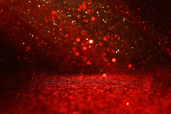 Sfondo Astratto Rosso Oro Nero Luci Glitter Defocalizzare — Foto Stock