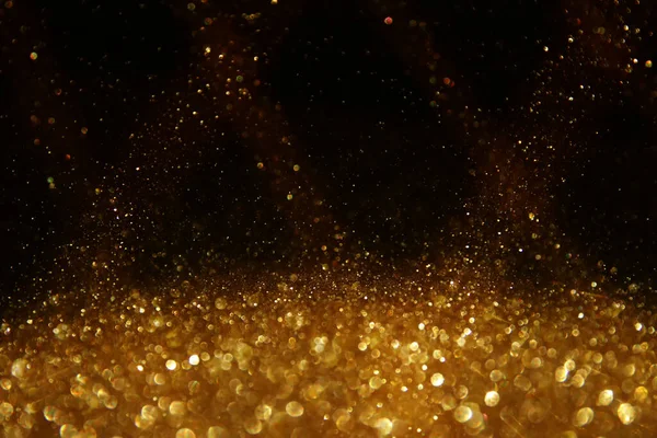 Background Abstract Glitter Lights Silver Gold Black Focused — Stock Photo, Image