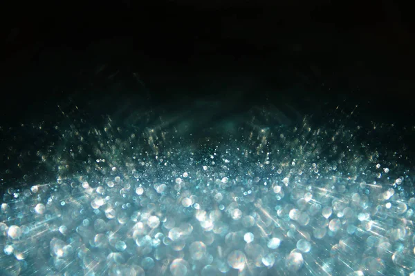 Background Abstract Glitter Lights Silver Blue Black Focused — Stock Photo, Image