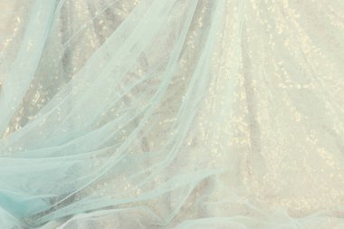 Mavi ve altın rengi tül şifon rengi arka plan