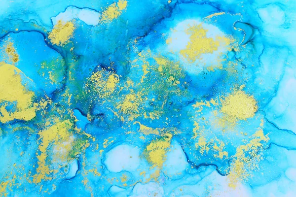 Arte Fotografía Arte Fluido Abstracto Pintura Con Tinta Alcohol Azul — Foto de Stock