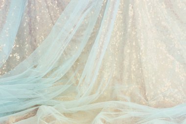 Mavi ve altın rengi tül şifon rengi arka plan