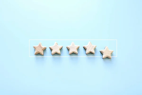 Concepto Imagen Establecer Objetivo Cinco Estrellas Aumentar Calificación Clasificación Evaluación —  Fotos de Stock