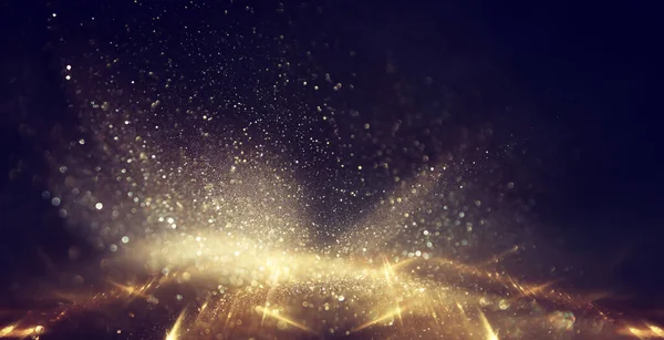 Background Abstract Gold Black Glitter Lights Defocused — Stock Photo, Image