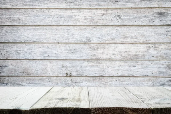 Hintergrundbild Eines Vintage Tisches Vor Einer Alten Weißen Holzwand Bereit — Stockfoto