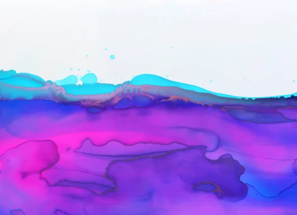 Art Photography Abstract Fluid Painting Alcohol Ink Blue Pink Purple — Stock Photo, Image