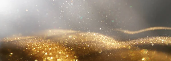 Background Abstract Gold Black Glitter Lights Defocused — Stock Photo, Image