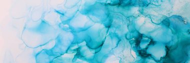 art photography of abstract fluid painting with alcohol ink, blue and green colors clipart
