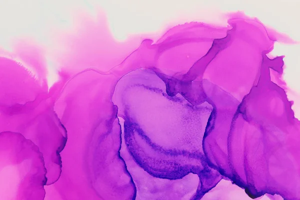 art photography of abstract fluid painting with alcohol ink, purple and pink colors
