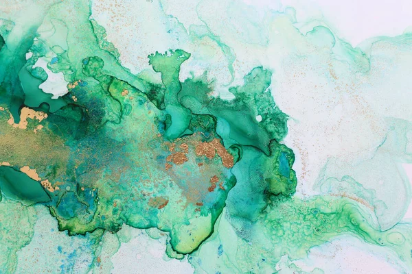 Kunst Fotografie Van Abstracte Vloeibare Schilderkunst Met Alcohol Inkt Groene — Stockfoto