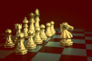 Satranç görüntüsü. İş, rekabet, strateji, liderlik ve başarı kavramı