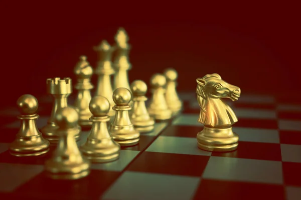 Image Chess Game Business Competition Strategy Leadership Success Concept — Stock Photo, Image