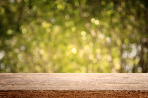 Empty Rustic Table Front Countryside Background Product Display Picnic Concept — Stock Photo, Image