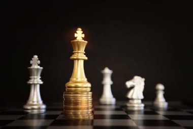 Satranç görüntüsü. İş, rekabet, strateji, liderlik ve başarı kavramı