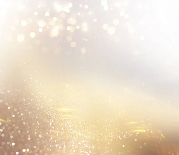 Φόντο Αφηρημένα Χρυσά Και Ασημένια Φώτα Glitter Δεφοκεντρικός — Φωτογραφία Αρχείου
