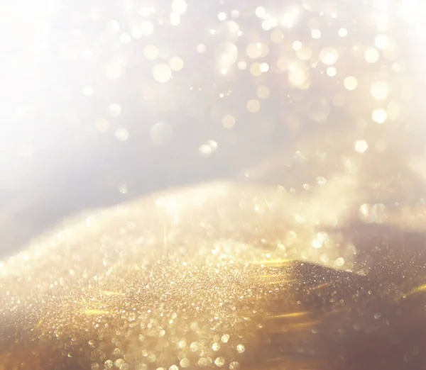 Background Abstract Gold Silver Glitter Lights Defocused — Stock Photo, Image