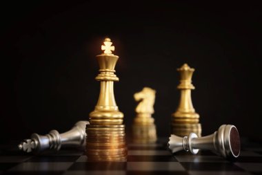 Satranç görüntüsü. İş, rekabet, strateji, liderlik ve başarı kavramı