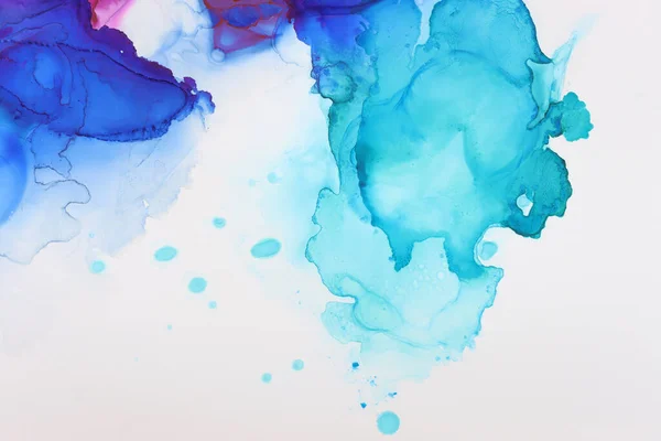 Fotografia Arte Pintura Fluida Abstrata Com Tinta Álcool Cores Azul — Fotografia de Stock