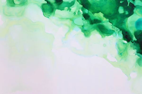 Arte Fotografía Pintura Fluida Abstracta Con Tinta Alcohol Colores Verdes — Foto de Stock