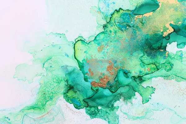 Художественная Фотография Абстрактной Жидкостной Живописи Спиртом Зелеными Красками — стоковое фото