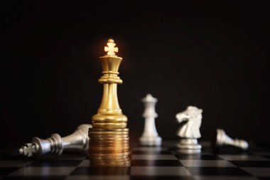 Satranç görüntüsü. İş, rekabet, strateji, liderlik ve başarı kavramı