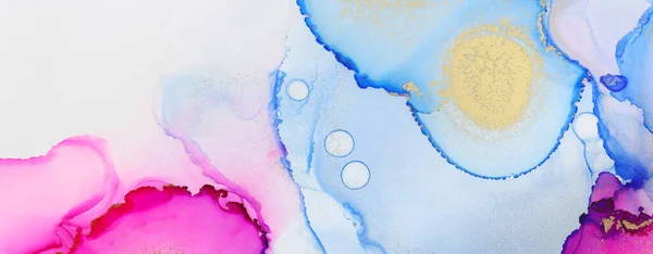 Kunstfotografie Abstrakter Flüssiger Malerei Mit Alkoholtinte Den Farben Blau Rosa — Stockfoto