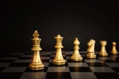 Satranç görüntüsü. İş, rekabet, strateji, liderlik ve başarı kavramı