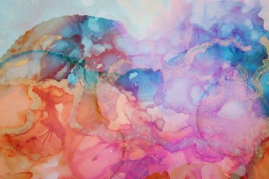 Soyut sıvı mermer resim ve alkol mürekkebi.