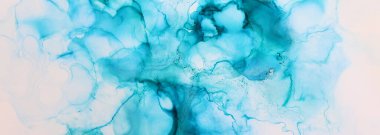 art photography of abstract fluid painting with alcohol ink, blue colors clipart